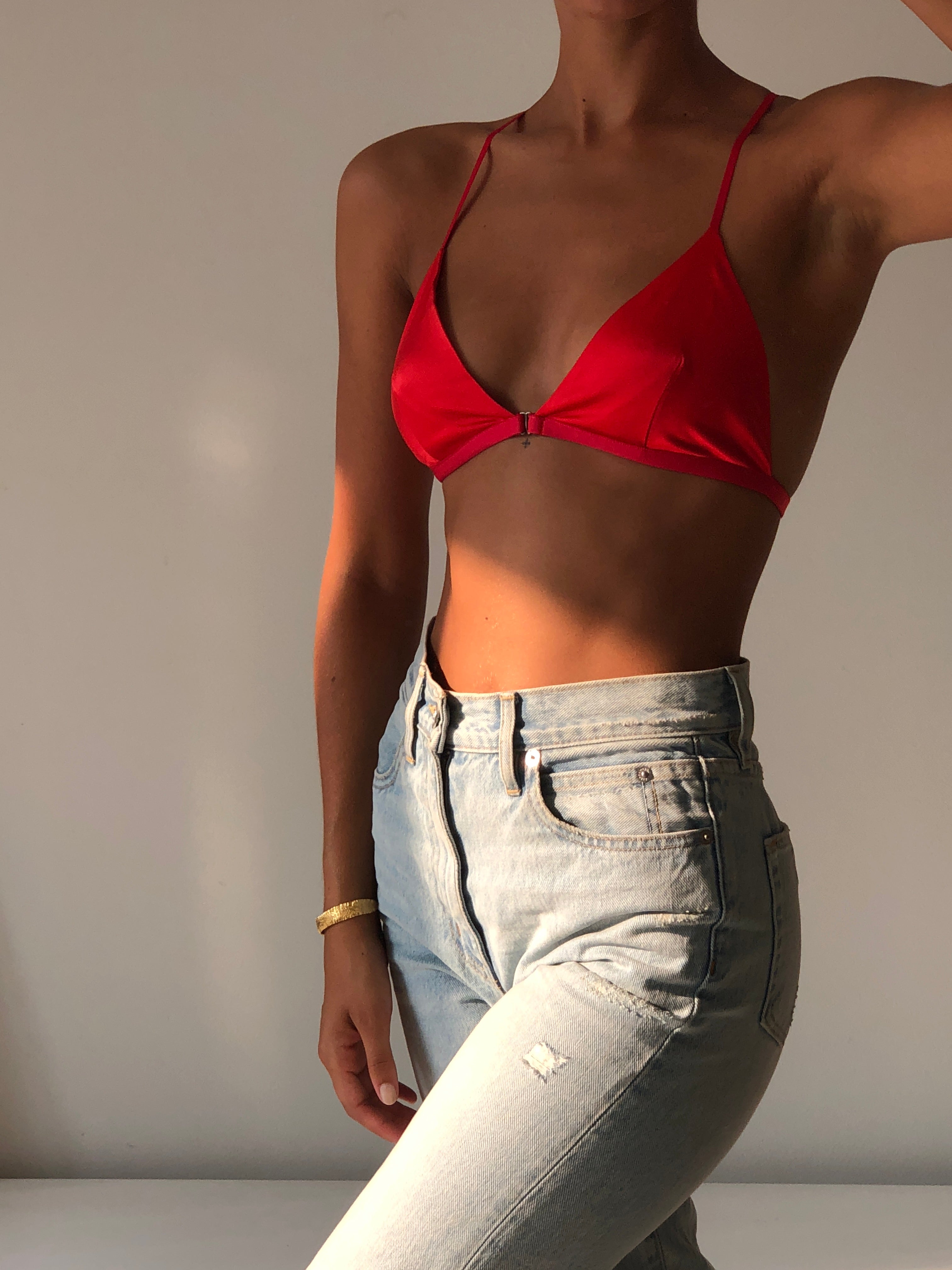 No. 21 - Silk Bralette: Red – ouimillie